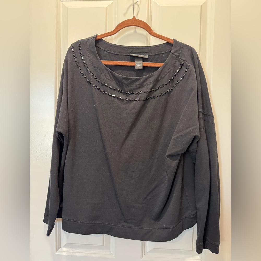 Embellished Black Women's Top